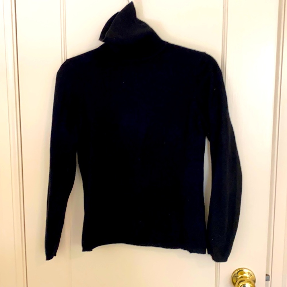 Black Cashmere Turtleneck Sweater